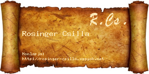 Rosinger Csilla névjegykártya